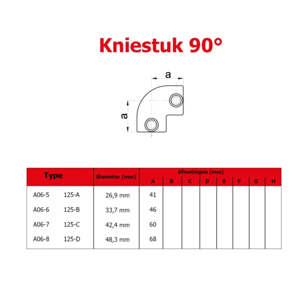 Kniestuk 90° (type A06) Ø 33,7 mm - Afbeelding 2