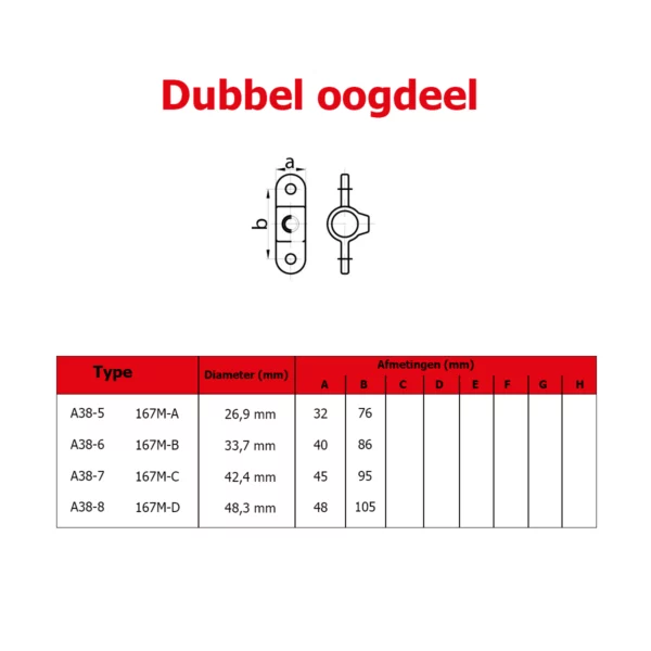 Dubbel Oogdeel (type A38) Ø 48,3 mm - Afbeelding 3