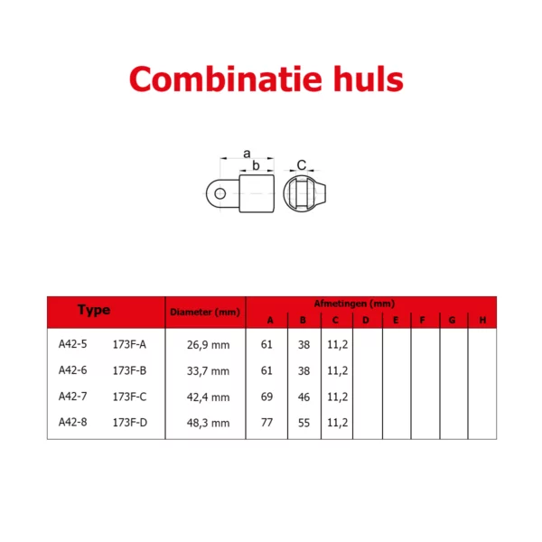 Combinatie Huls (type A42) Ø 48,3 mm - Afbeelding 3