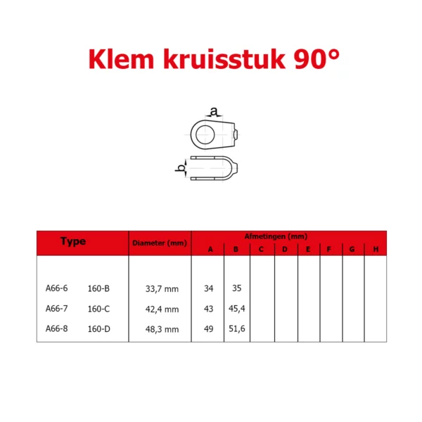 Klem Kruisstuk 90° (type A66) Ø 48,3 mm - Afbeelding 3